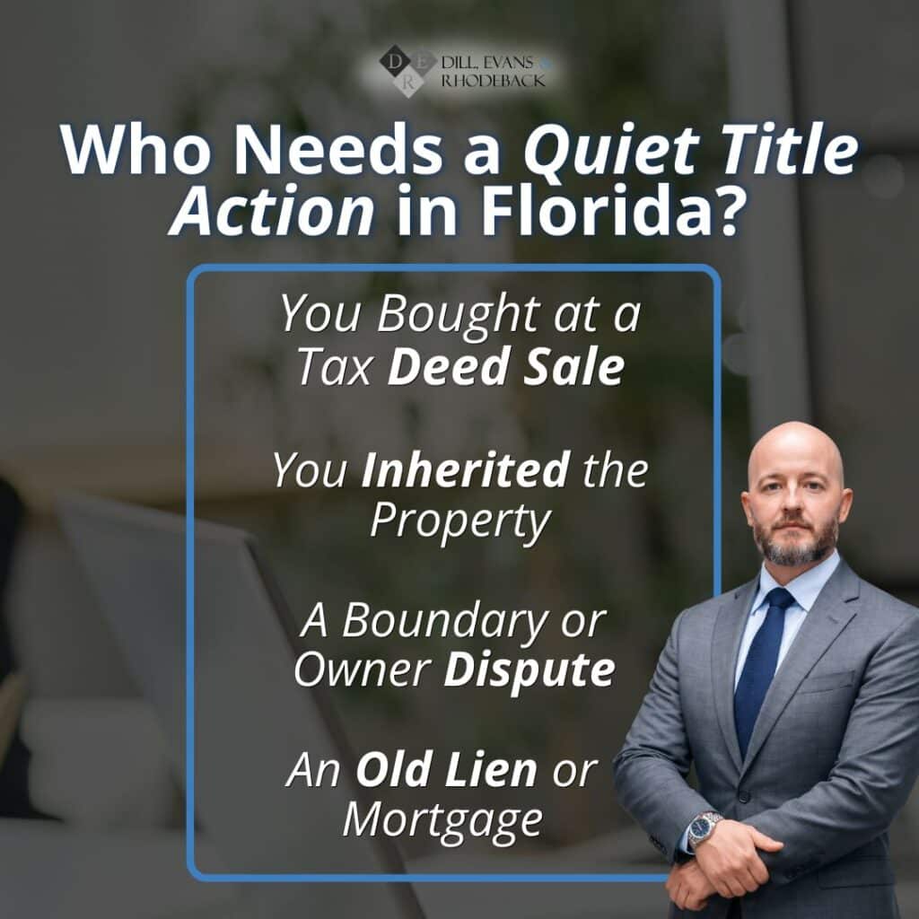 Reasons you may need a quiet title action in Florida, with a Dill, Evans & Rhodeback attorney